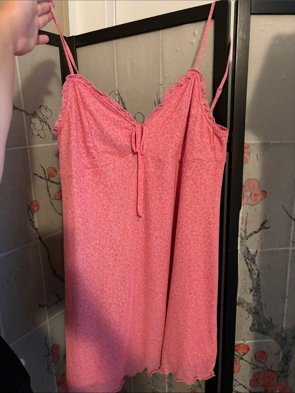 American Eagle Outfitters Pink Floral Chemise Slip